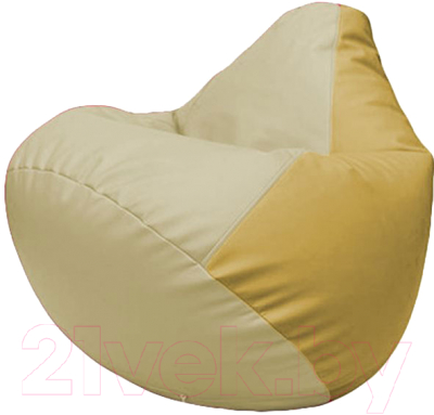 Бескаркасное кресло Flagman Груша Макси Г2.3-1008 (светло-бежевый/охра) - фото