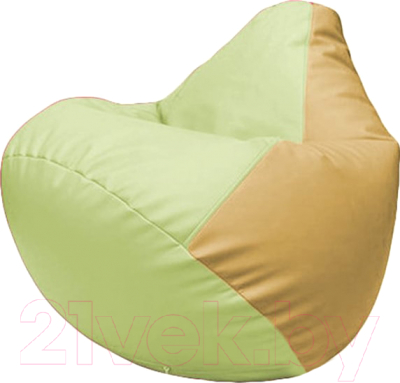 Бескаркасное кресло Flagman Груша Макси Г2.3-0413 (светло-салатовый/бежевый) - фото
