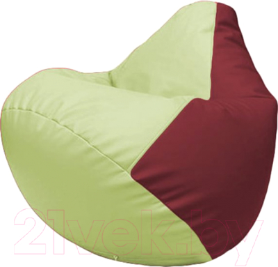 Бескаркасное кресло Flagman Груша Макси Г2.3-0421 (светло-салатовый/бордовый) - фото