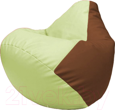 Бескаркасное кресло Flagman Груша Макси Г2.3-0407 (светло-салатовый/коричневый) - фото
