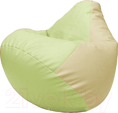 Бескаркасное кресло Flagman Груша Макси Г2.3-0410 (светло-салатовый/светло-бежевый) - фото
