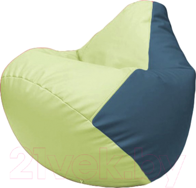 Бескаркасное кресло Flagman Груша Макси Г2.3-0403 (светло-салатовый/синий) - фото