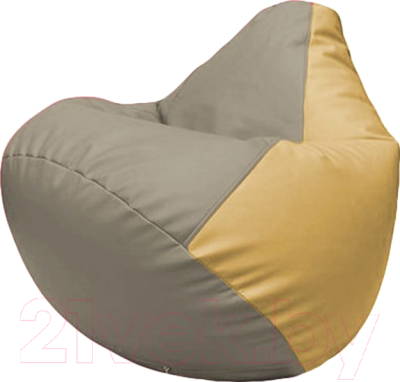 Бескаркасное кресло Flagman Груша Макси Г2.3-0213 (светло-серый/бежевый) - фото