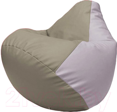 Бескаркасное кресло Flagman Груша Макси Г2.3-0225 (светло-серый/сиреневый) - фото