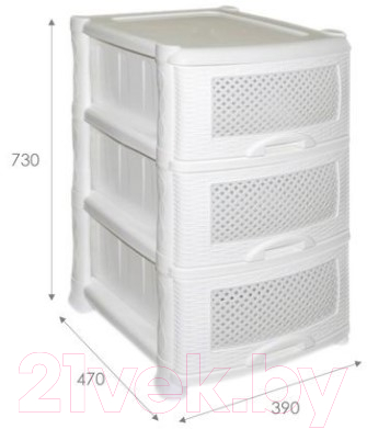 Комод пластиковый Violet Плетенка / 035306