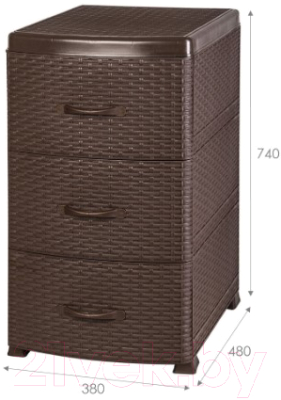 Комод пластиковый Violet Ротанг / 035601
