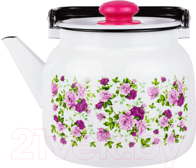 Чайник Лысьвенские эмали Китайская роза С-2713 П2/4Рч - фото