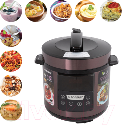 Мультиварка-скороварка Endever Vita-98 (черный/сливовый)