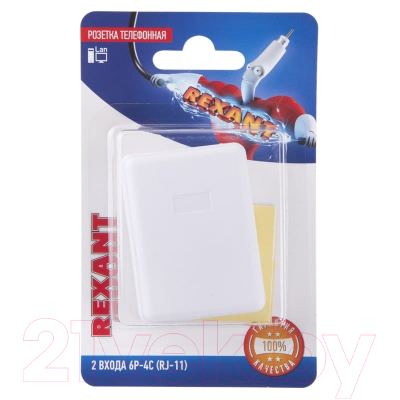 Розетка Rexant 6Р-4С (RJ-11) / 06-0101-B - фото