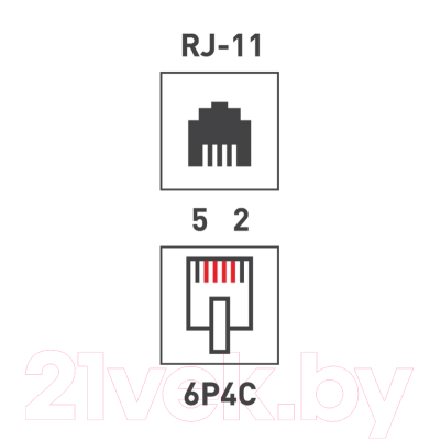 Розетка Rexant 6Р-4С (RJ-11) / 06-0101-B