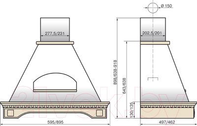 Вытяжка купольная Elikor Бельведер Флореале 60П-650-П3Д