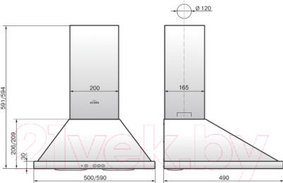 Вытяжка купольная Elikor Оптима 50П-400-К3Л (белый)