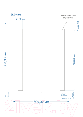 Зеркало Cersanit Led 020 60х80 / KN-LU-LED020-60-b-Os