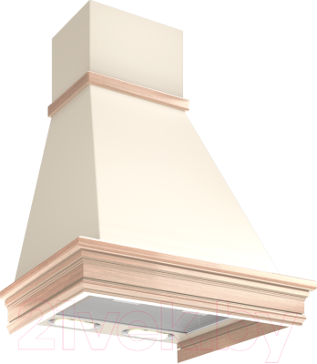Вытяжка купольная Elikor Вилла Валенсия 90П-650-П3Д (топленое молоко/дуб неокрашенный) - фото