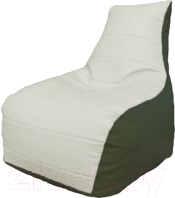 Бескаркасное кресло Flagman Бумеранг Б1.3-03 (белый/зеленый) - фото