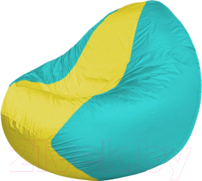 Бескаркасное кресло Flagman Classic К2.1-41 (желтый/бирюзовый) - фото