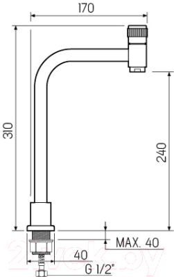 Кран на одну воду РМС SUS124-270-1