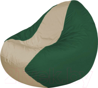 Бескаркасное кресло Flagman Classic К2.1-62 (светло-бежевый/зеленый) - фото