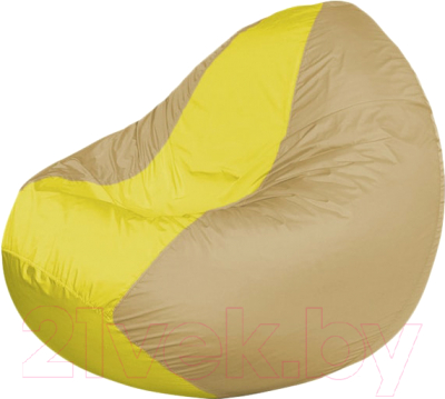 Бескаркасное кресло Flagman Classic К2.1-136 (желтый/темно-бежевый) - фото