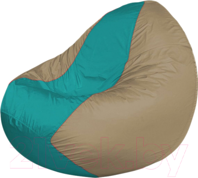 Бескаркасное кресло Flagman Classic К2.1-138 (бирюзовый/темно-бежевый) - фото