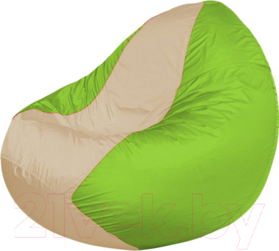 Бескаркасное кресло Flagman Classic К2.1-179 (светло-бежевый/салатовый) - фото