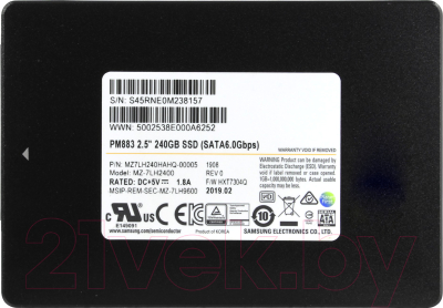 SSD диск Samsung PM883 240GB (MZ7LH240HAHQ)