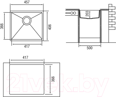 Мойка кухонная Longran Geos GES457.406 (колорадо)