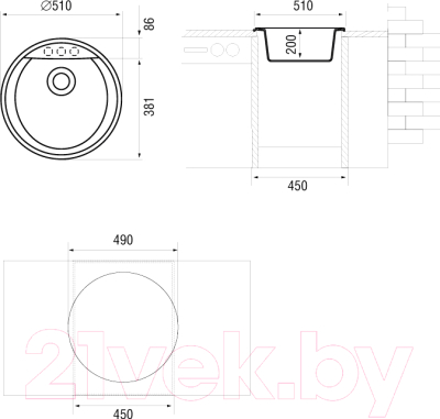 Мойка кухонная Longran Amanda AMG510 (колорадо)