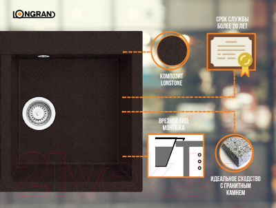 Мойка кухонная Longran Amanda AMG860.500 20