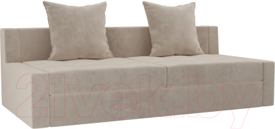 Диван Лига Диванов Мартин / 102802 (велюр бежевый) - фото