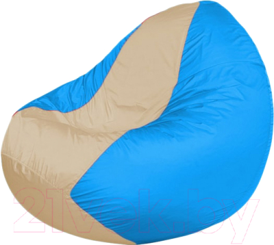 Бескаркасное кресло Flagman Classic К2.1-251 (светло-бежевый/голубой) - фото