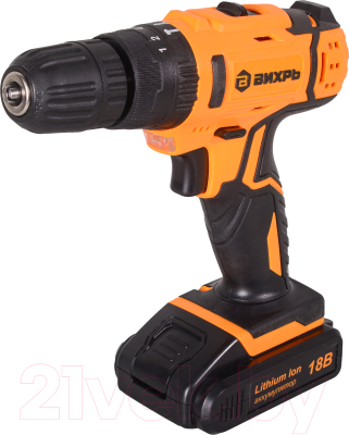 Аккумуляторная дрель-шуруповерт Вихрь ДА-18Л-2КУ (72/14/17) - фото