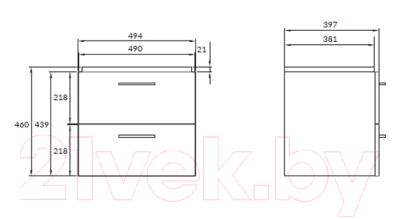 Тумба под умывальник Cersanit Lara / SB-SZ-LARA-CO50/Wh