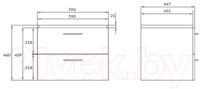 Тумба под умывальник Cersanit Lara / SB-SZ-LARA-CO60/Wh