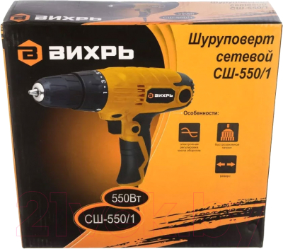 Дрель-шуруповерт Вихрь СШ-550/1 (72/16/2)