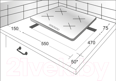 Газовая варочная панель Exiteq PF640STGW-E/A