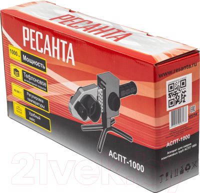 Паяльник для полипропиленовых труб Ресанта АСПТ-1000