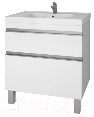 Тумба под умывальник Dreja Grace Plus 70 c 2 ящиками (белый) - фото