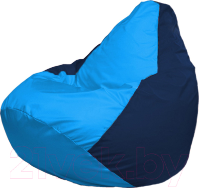 Бескаркасное кресло Flagman Груша Медиум Г1.1-272 (голубой/тёмно-синий) - фото