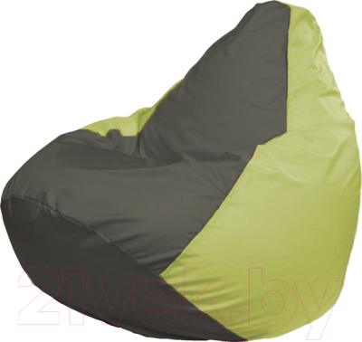 Бескаркасное кресло Flagman Груша Медиум Г1.1-356 (тёмно-серый/салатовый) - фото