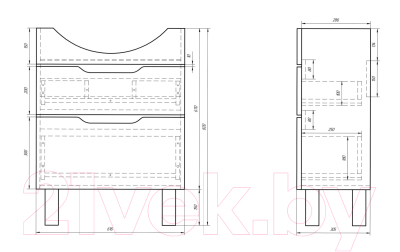 Тумба под умывальник Dreja Laguna Plus 65 (белый)