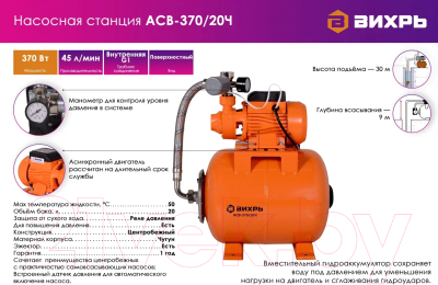 Насосная станция Вихрь АСВ-370/20Ч