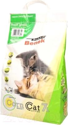 Наполнитель для туалета Super Benek Corn Cat Свежая трава - фото