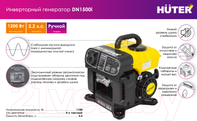 Инверторный генератор Huter DN1500i (64/10/4)