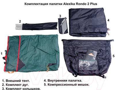 Палатка Alexika Rondo 2 Plus / 9123.2901 (зеленый)