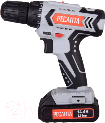 Аккумуляторная дрель-шуруповерт Ресанта ДА-14-2Л (75/14/3)