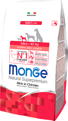 Сухой корм для собак Monge Daily Mini Puppy&Junior Rich In Chicken - фото