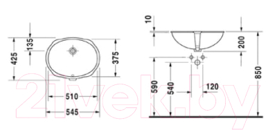 Умывальник Duravit Vero (0466510000)