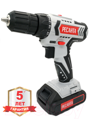 Аккумуляторная дрель-шуруповерт Ресанта ДА-18-2ЛК (75/14/5)
