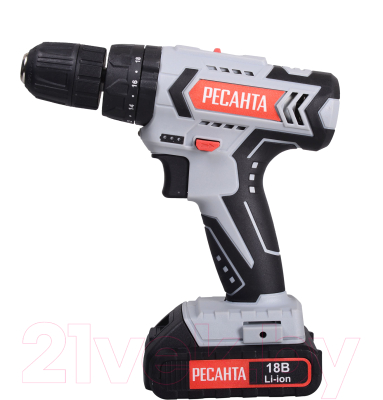 Аккумуляторная дрель-шуруповерт Ресанта ДА-18-2ЛК-У (75/14/6)